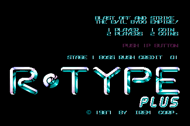 Title screen with STAGE 1 BOSS RUSH on the credit line